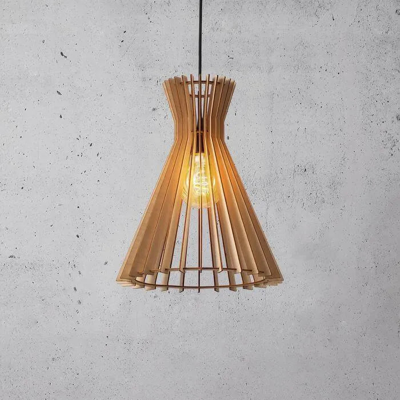 Houten hanglamp bruin &apos;Groa&apos; Nordlux rond 350mm