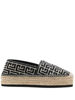 Balmain monogram-jacquard platform espadrilles - Noir - thumbnail