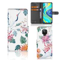 Xiaomi Redmi Note 9 Pro | Note 9S | Telefoonhoesje | Met pasjeshouder | Bird Flowers