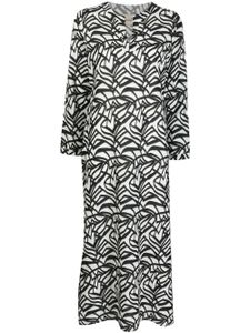 Bambah robe mi-longue à motif géométrique - Noir