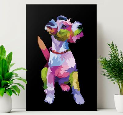 Canvas schilderij honden Geometrische dieren fox terrier