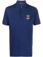 Dolce & Gabbana embroidered emblem polo shirt - Bleu