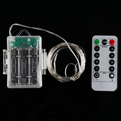 5m zilver koperdraad string licht 50 LEDs 3 x AA batterijen vak Fairy lamp decoratieve licht met afstandsbediening DC 5V
