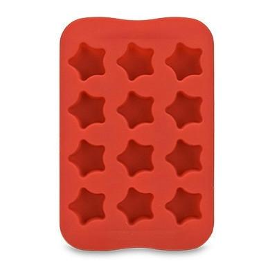 Siliconen chocolade mal lade creatieve geometrie gevormde Ice Cube cake decoratie schimmel vorm: ster (rood)