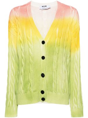 MSGM cardigan en maille torsadée - Jaune