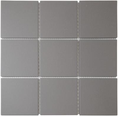 The Mosaic Factory London Mozaiek Tegel Vierkant - Donker Grijs Porselein Ongeglazuurd, R11 95x95x6 mm