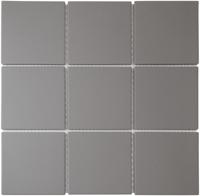 The Mosaic Factory London Mozaiek Tegel Vierkant - Donker Grijs Porselein Ongeglazuurd, R11 95x95x6 mm