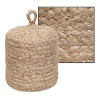 Home & Styling Deurstopper - 1 kilo - beige stof - jute gewicht - 14.5 cm - deurstop