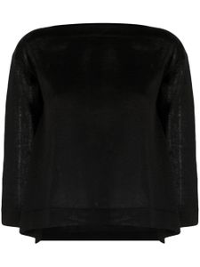 Daniela Gregis semi-sheer linen top - Noir