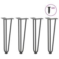 Haarspeld tafelpoten 4 st 42 cm massief staal antracietkleurig