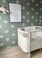 Behang Ships Rol Groen Behang Ships Rol Groen