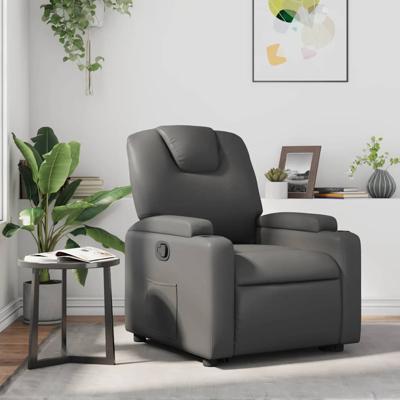 Fauteuil verstelbaar kunstleer grijs