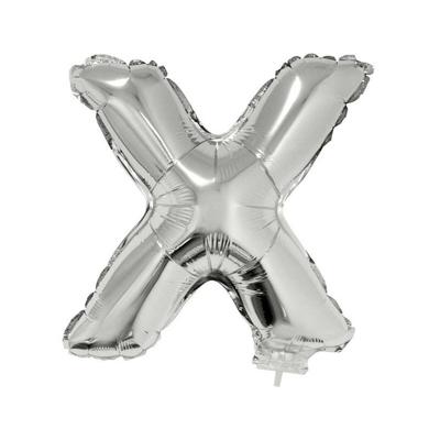 Folieballon letter X - 41 cm - zilver - feestdecoratie - versiering