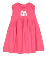 Marni Kids robe mi-longue à logo imprimé - Rose