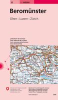 Fietskaart - Topografische kaart - Wegenkaart - landkaart 32 Beromünster | Swisstopo - thumbnail