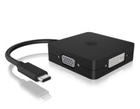 ICY BOX IB-DK1104-C video kabel adapter 0,15 m USB Type-C DVI + VGA + DisplayPort + HDMI Zwart - thumbnail