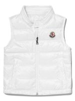 Moncler Enfant gilet matelassé zippé à patch logo - Blanc - thumbnail