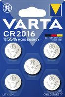 Batterij Varta knoopcel CR2016 lithium blister Ãƒ 5stuk - thumbnail