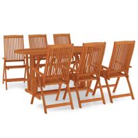 The Living Store Houten Tuinset - Eucalyptushout - 160 x 85 x 75 cm - Verstelbare stoelen - Inklapbaar