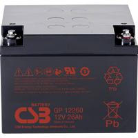 CSB Battery GP 12260 Standby USV Loodaccu 12 V 26 Ah Loodvlies (AGM) (b x h x d) 166 x 125 x 175 mm M5-schroefaansluiting Onderhoudsvrij, Geringe zelfontlading