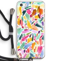 Watercolor Brushstrokes: iPhone 5 / 5S / SE Transparant Hoesje met koord