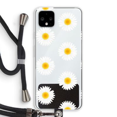 Margrietjes: Pixel 4 XL Transparant Hoesje met koord