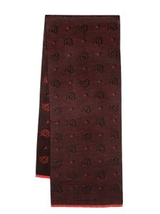 Ferragamo écharpe en soie à motif en jacquard - Rouge