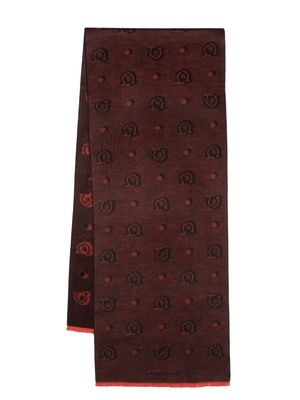 Ferragamo écharpe en soie à motif en jacquard - Rouge
