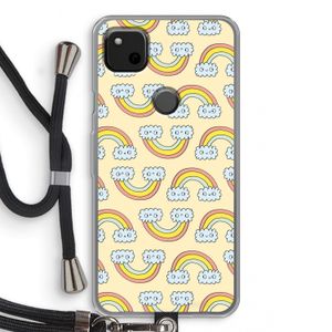 Regenboog: Pixel 4a Transparant Hoesje met koord