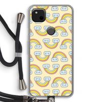 Regenboog: Pixel 4a Transparant Hoesje met koord