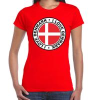 Verkleed T-shirt voor dames - Denemarken - rood - supporter - themafeest