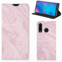 Huawei P30 Lite New Edition Standcase Marble Pink - Origineel Cadeau Vriendin