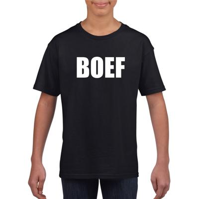 Boef tekst verkleedkleding t-shirt - zwart - voor kinderen - korte mouwen - Boeven Boef tekst verkleedkleding t-shirt - zwart - voor kinderen - korte mouwen - Boeven