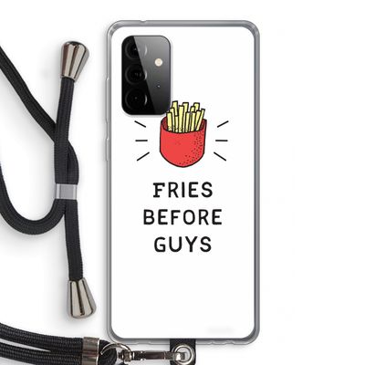 Fries before guys: Samsung Galaxy A72 5G Transparant Hoesje met koord