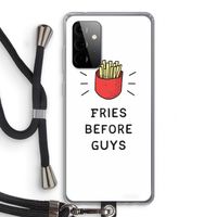Fries before guys: Samsung Galaxy A72 5G Transparant Hoesje met koord