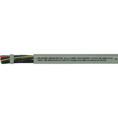 HELU MEGAFLEX® 500 Stuurstroomkabel 7 x 0.75 mm² Grijs 13376-1000 1000 m