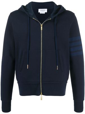 Thom Browne hoodie zippé à 4 bandes signature - Bleu
