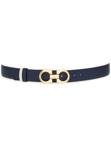 Ferragamo ceinture réversible en cuir à plaque Gancini - Bleu