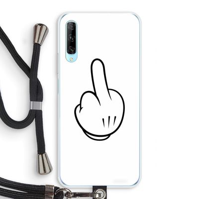 Middle finger white: Huawei P Smart Pro Transparant Hoesje met koord