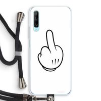 Middle finger white: Huawei P Smart Pro Transparant Hoesje met koord