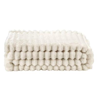 2e Halve Prijs Leen Bakker - Plaid Zaira - Ecru - 130x170 Cm - Polyester - Wit