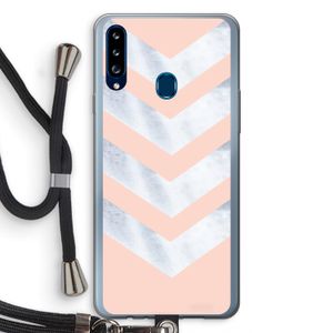 Marmeren pijlen: Samsung Galaxy A20s Transparant Hoesje met koord