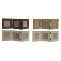 Fotolijsten Home ESPRIT Bruin Beige Natuurlijk Ivoor Kristal polyestyreen 47 X 2 X 16 cm (4 Stuks)