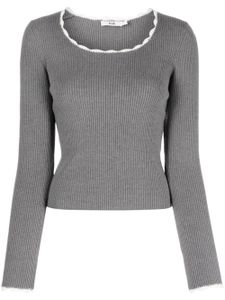 b+ab pull nervuré à col festonné - Gris
