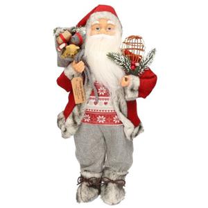 Kerstman pop - 46 cm - kunststof/textiel - staand - kerst decoratie figuur