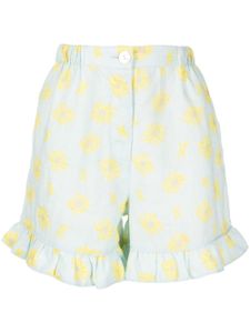 Helmstedt short Mira en lin à fleurs - Bleu