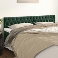 Hoofdborden 2 st 100x7x78/88 cm fluweel donkergroen