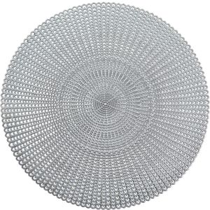 1x Ronde onderleggers/placemats voor borden zilver 41 cm   -