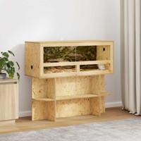 VidaXL Terrariumbasis met plank bruin 100 x 40 x 50 cm osb