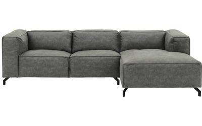 Goossens Bank Calvin grijs, micro leer, 2,5-zits, modern design